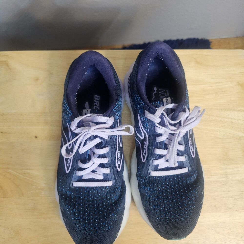 Brooks Glycerin GTS 20 Women's 8.5B Navy Blue Running Shoes Peacoat Walking S014